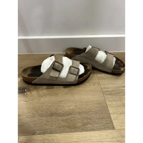 Men's Shoes Birkenstock ARIZONA SFB Slide Sandals 1019313 KHAKI OILED LEATHER 43