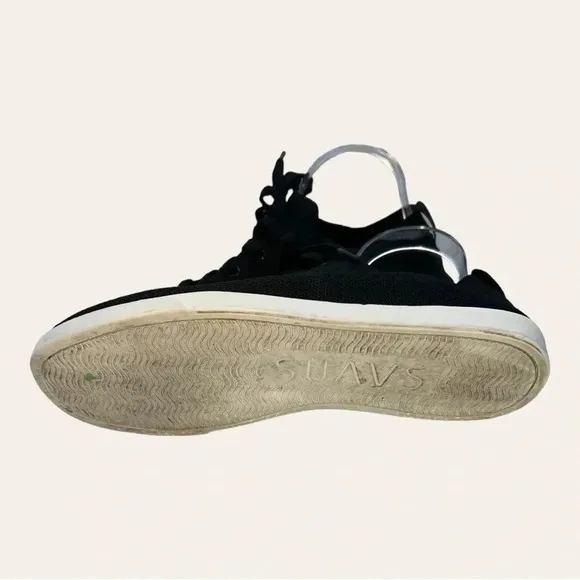 MEN’S SUAVS THE ZILKER SHOES BLACK WITH WHITE SOLE SIZE US11.5