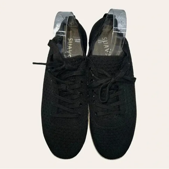 MEN’S SUAVS THE ZILKER SHOES BLACK WITH WHITE SOLE SIZE US11.5