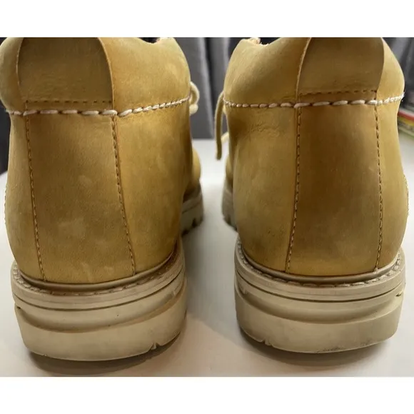 Mens Timberland Light Tan Nobuck Leather Mocassin Style Low Ankle Boots Sz 13