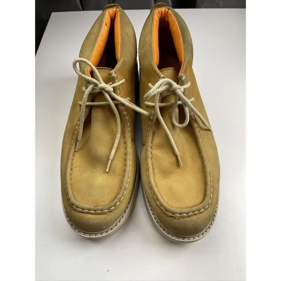 Mens Timberland Light Tan Nobuck Leather Mocassin Style Low Ankle Boots Sz 13