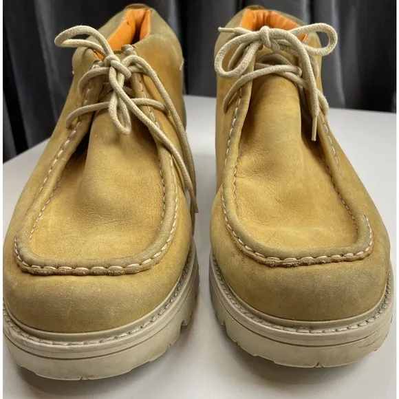 Mens Timberland Light Tan Nobuck Leather Mocassin Style Low Ankle Boots Sz 13