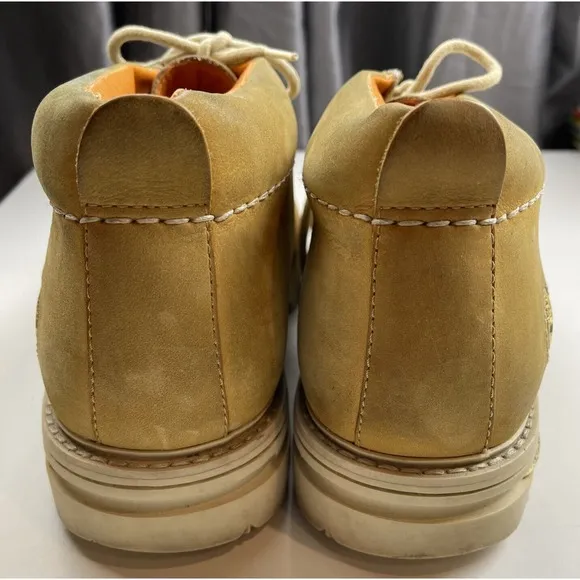 Mens Timberland Light Tan Nobuck Leather Mocassin Style Low Ankle Boots Sz 13