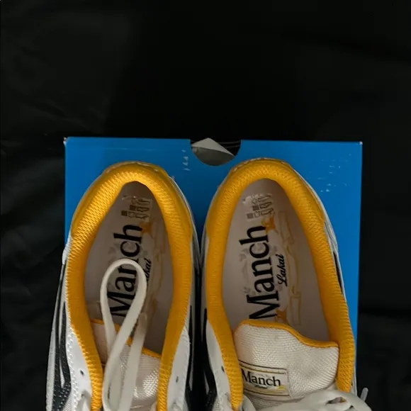 Men's White and Yellow Sneakers
