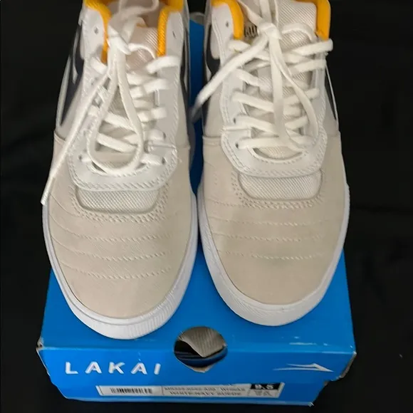 Men's White and Yellow Sneakers