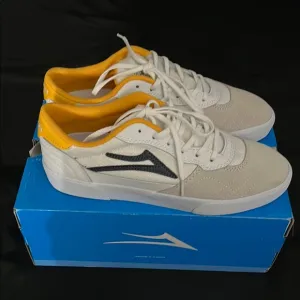 Men's White and Yellow Sneakers