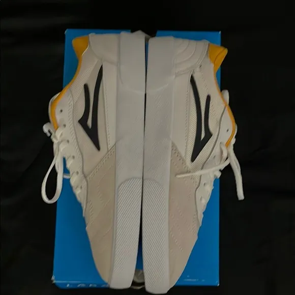 Men's White and Yellow Sneakers