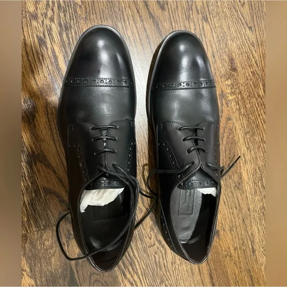 Men's Zegna black leather dress shoe