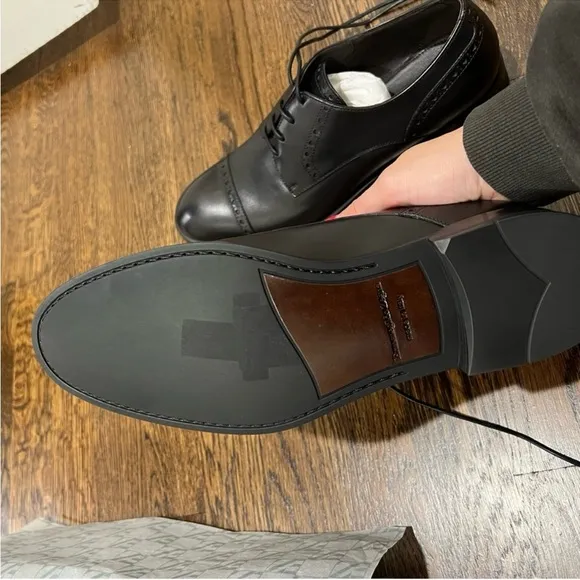 Men's Zegna black leather dress shoe
