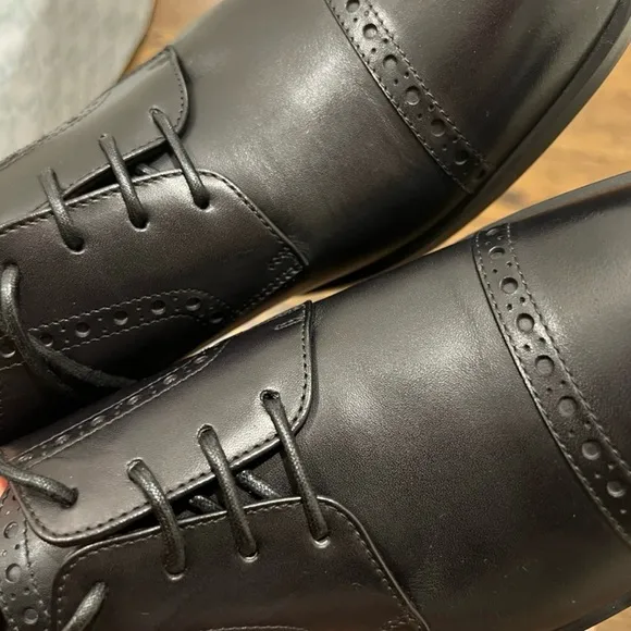 Men's Zegna black leather dress shoe