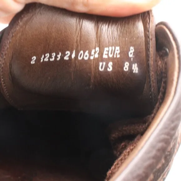 Mephisto Air Jet Men's Size 8.5 Oxford Sneakers Dark Brown Pebble Leather Casual