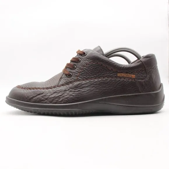 Mephisto Air Jet Men's Size 8.5 Oxford Sneakers Dark Brown Pebble Leather Casual