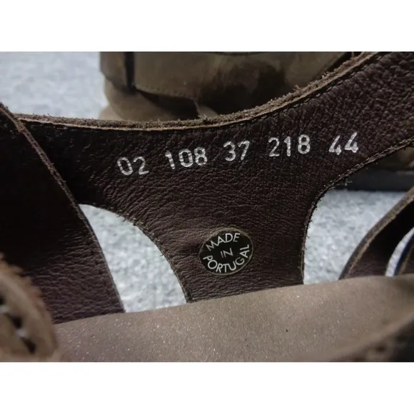 Mephisto Sam Fisherman Sandals Mens Size 44 Brown Leather Closed Toe Shoes