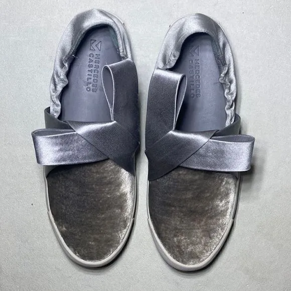 Mercedes Castillo NIB Jamilla Velvet Satin Bow Sneakers