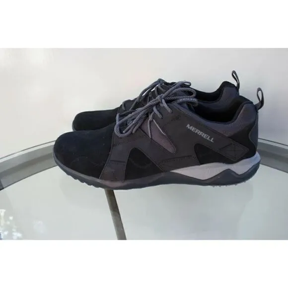 Merrell 1SIX8 Lace Leather Hiking Shoes Black Grey Mens Size 12us