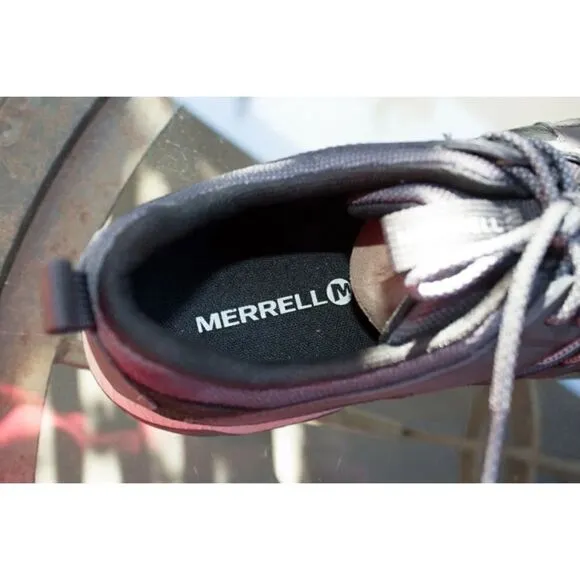 Merrell 1SIX8 Lace Leather Hiking Shoes Black Grey Mens Size 12us