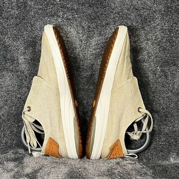 Merrell Gridway Canvas Sneaker Shoe Womens Size 7.5 Vibram Lightweight Tan Beige