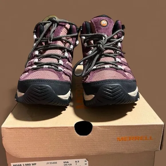 Merrell Moab 3 Mid WP Waterproof Boots Hiking Shoes Women’s Size 9.5 NWB J135488