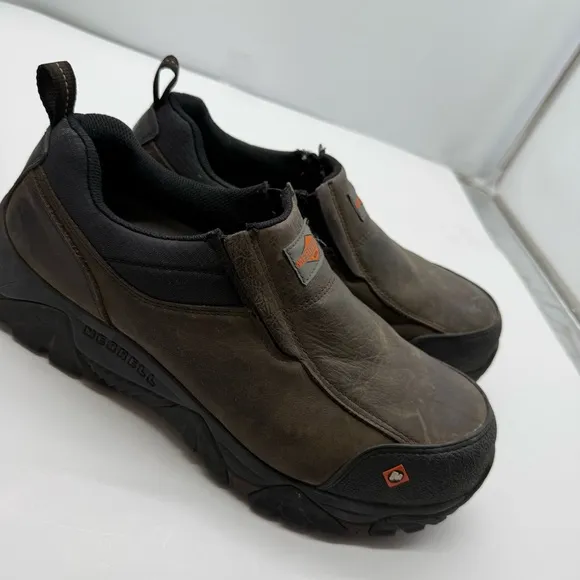 Merrell Moab Rover Moc Mens 11 Wide Slip On Work Shoes Safety Toe Slip Resistant