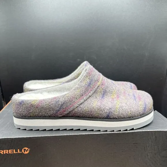 Merrell Womens Size 6 Juno Clog Wool Slip on Slippers J002274 Grey Shoes