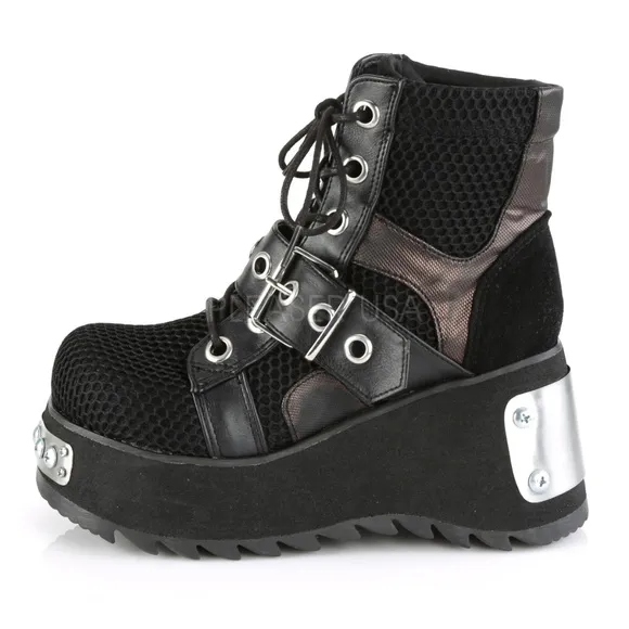 Metal Gothic Punk Rock Buckle Platform Ankle Boots