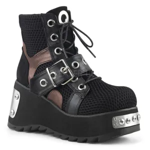 Metal Gothic Punk Rock Buckle Platform Ankle Boots