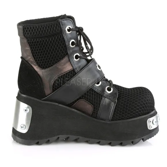 Metal Gothic Punk Rock Buckle Platform Ankle Boots
