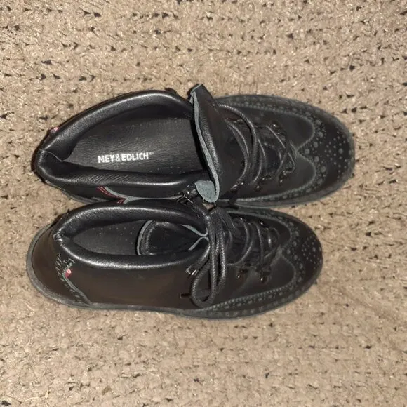 MEY &amp; EDLICH-Black Leather Wingtip Boots-Superb Quality-Sz 40-Near Mint