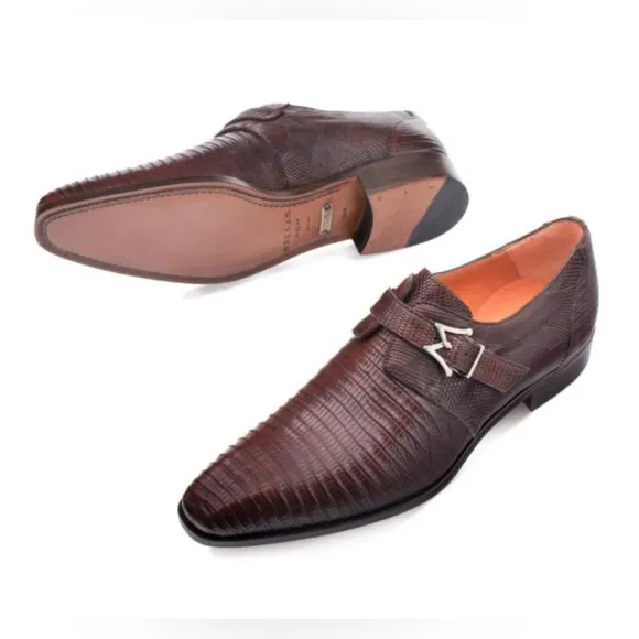 ⭐️⭐️⭐️Mezlan &quot;Athens&quot; Cognac Genuine Lizard Cap Toe Dress Shoes⭐️⭐️⭐️- MS16