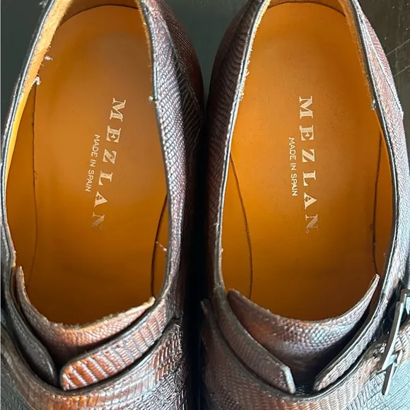 ⭐️⭐️⭐️Mezlan &quot;Athens&quot; Cognac Genuine Lizard Cap Toe Dress Shoes⭐️⭐️⭐️- MS16