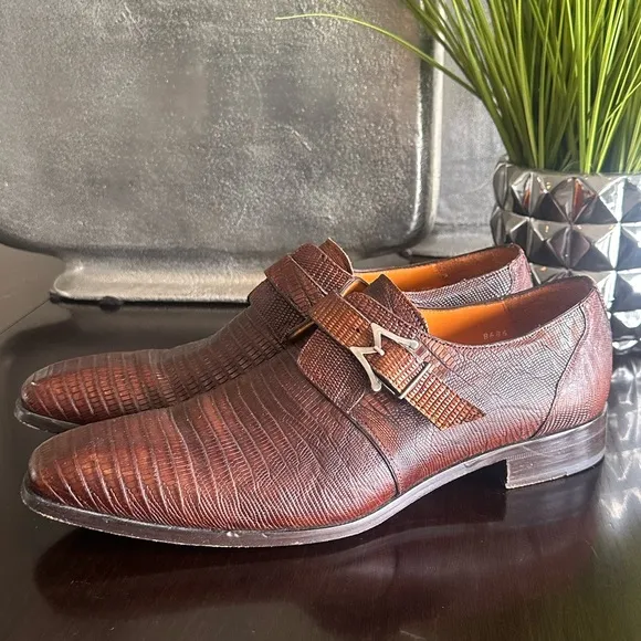 ⭐️⭐️⭐️Mezlan &quot;Athens&quot; Cognac Genuine Lizard Cap Toe Dress Shoes⭐️⭐️⭐️- MS16