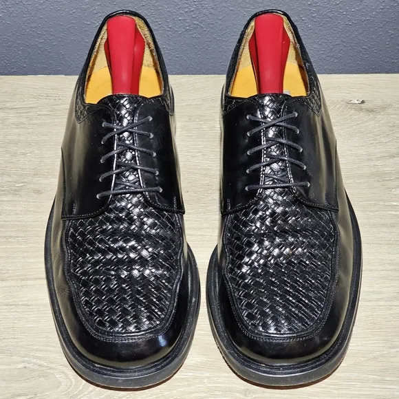 MEZLAN HARO Woven Oxford Blucher Dress Shoes Men's Size 8.5 M Black