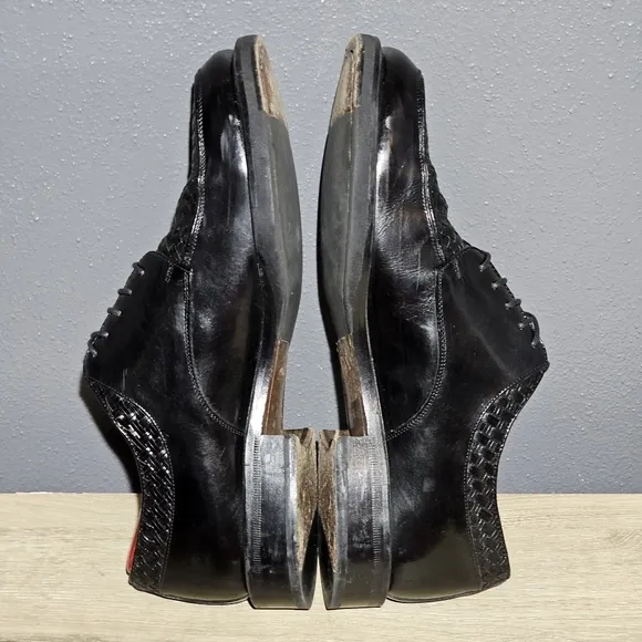 MEZLAN HARO Woven Oxford Blucher Dress Shoes Men's Size 8.5 M Black