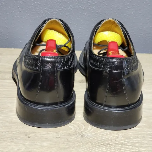 MEZLAN HARO Woven Oxford Blucher Dress Shoes Men's Size 8.5 M Black