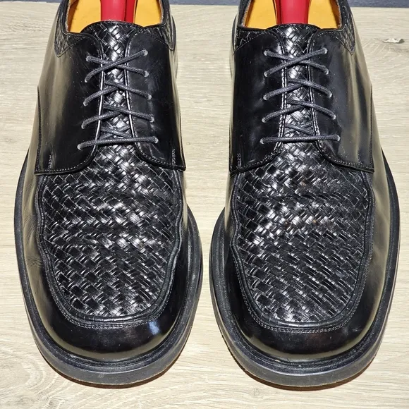 MEZLAN HARO Woven Oxford Blucher Dress Shoes Men's Size 8.5 M Black