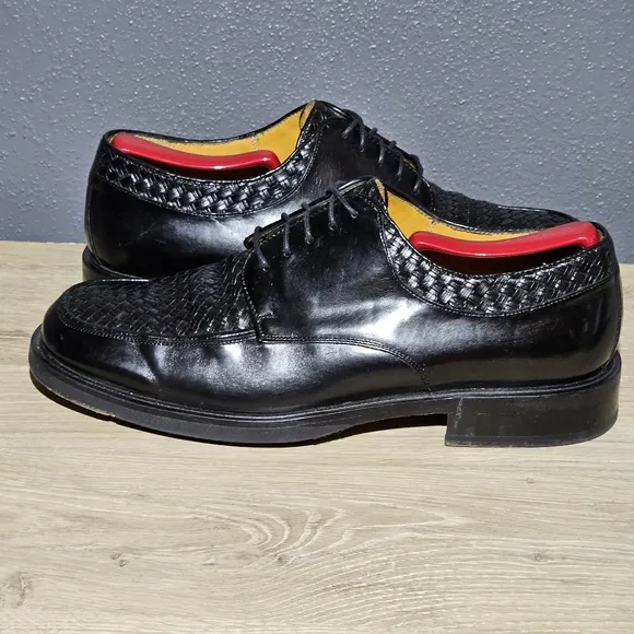 MEZLAN HARO Woven Oxford Blucher Dress Shoes Men's Size 8.5 M Black