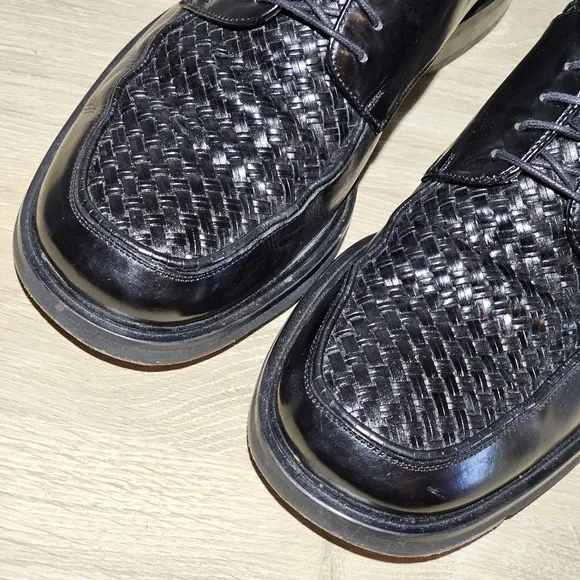 MEZLAN HARO Woven Oxford Blucher Dress Shoes Men's Size 8.5 M Black