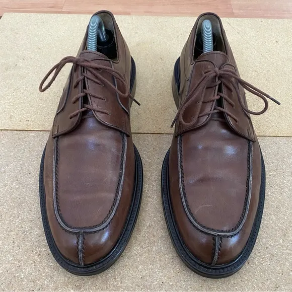 Mezlan Men's Brown Leather Lace Up Dress Shoes Made In Spain Size 10M