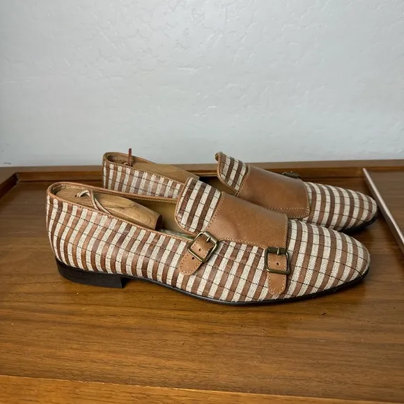 Mich Simons Monk Straps Brown Men's Size 45 Made In Italy