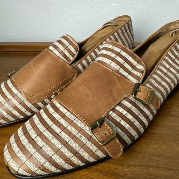 Mich Simons Monk Straps Brown Men's Size 45 Made In Italy