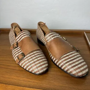 Mich Simons Monk Straps Brown Men's Size 45 Made In Italy