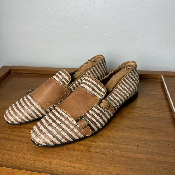 Mich Simons Monk Straps Brown Men's Size 45 Made In Italy