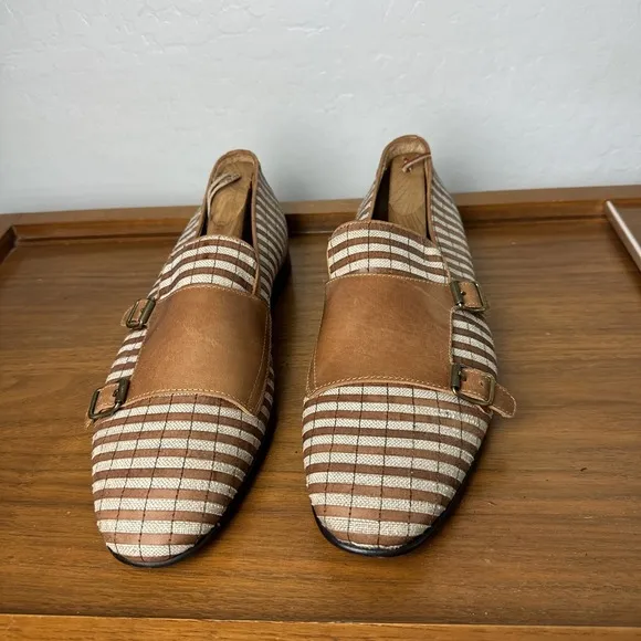 Mich Simons Monk Straps Brown Men's Size 45 Made In Italy