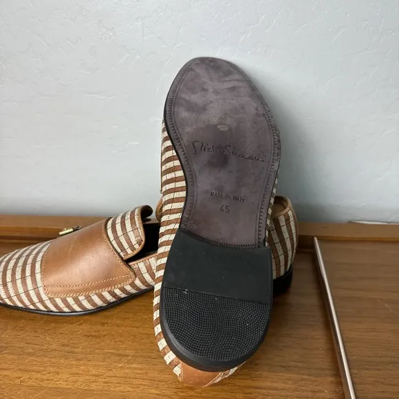 Mich Simons Monk Straps Brown Men's Size 45 Made In Italy