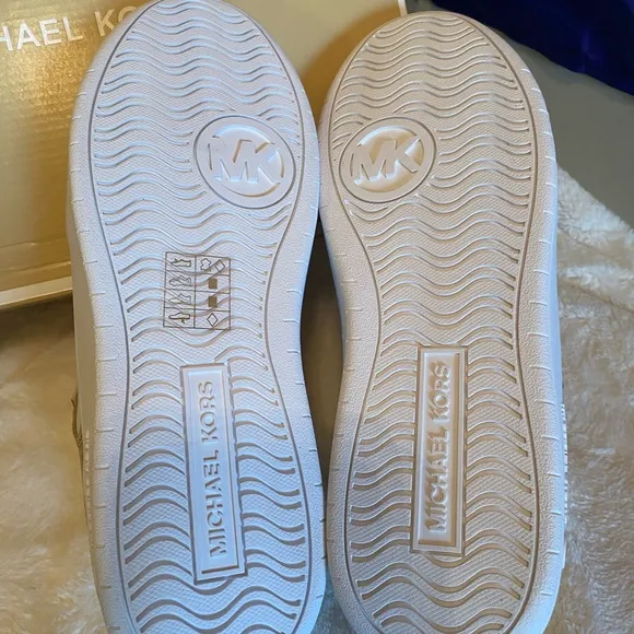 Michael Kors Gold and White Sneakers
