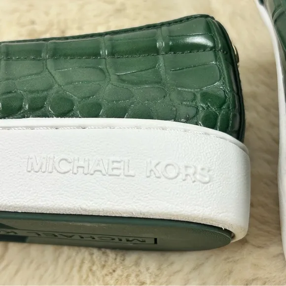 Michael Kors Keaton Crocodile Embossed Slip-On Sneakers. 7