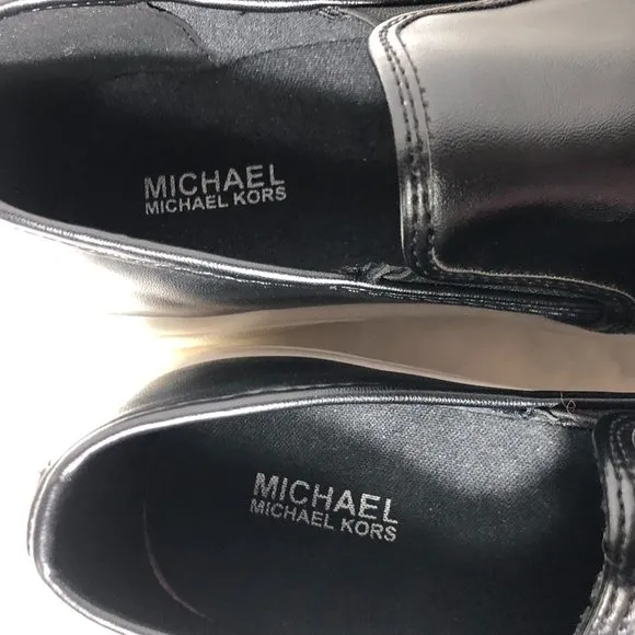 MICHAEL KORS LEO SLIP SNEAKERS BLACK SHOES SIZE 5