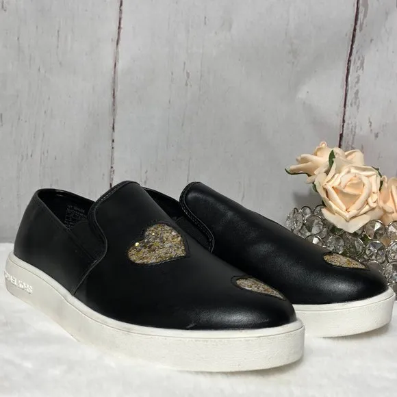 MICHAEL KORS LEO SLIP SNEAKERS BLACK SHOES SIZE 5