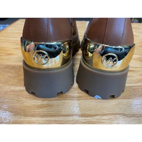 Michael Kors MK Chelsea Boots Women's 8.5 M Brown Leather Slip On Round Toe S24