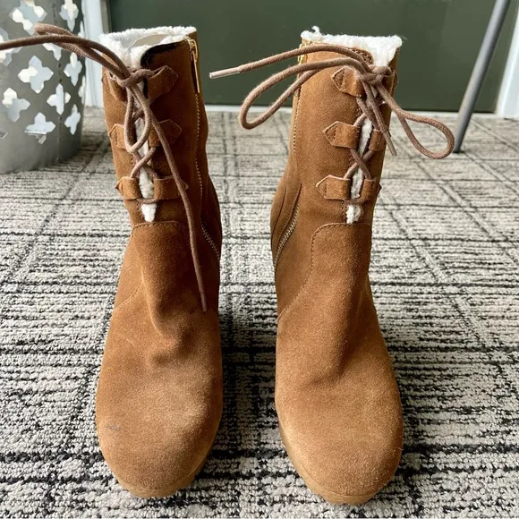 Michael Kors Rory Suede Wedge Ankle Boots